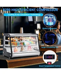 gaomon 183L Cake Refrigerated, Abs + Double-Layer Tempered Glass, Countertop Bakery Display Case for Pastries, Desserts, Beverages, Ideal for Cafe