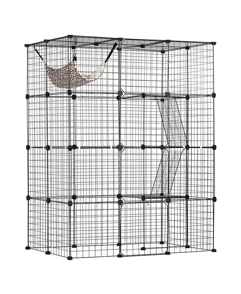 Cozito Cat Cage 4-Tier 41x28x55 in Metal Enclosure with 4 Doors