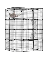 Cozito Cat Cage 4-Tier 41x28x55 in Metal Enclosure with 4 Doors