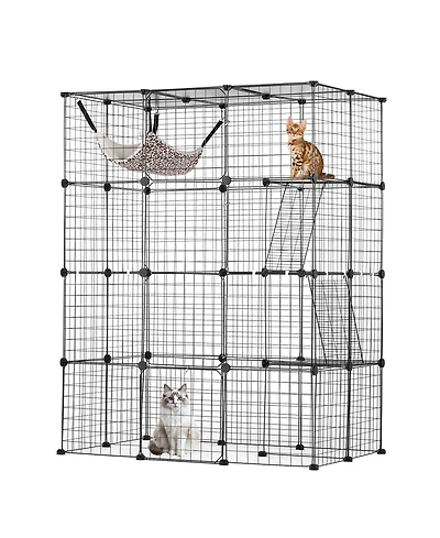 Cozito Cat Cage 4-Tier 41x28x55 in Metal Enclosure with 4 Doors