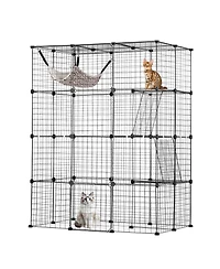 Cozito Cat Cage 4-Tier 41x28x55 in Metal Enclosure with 4 Doors