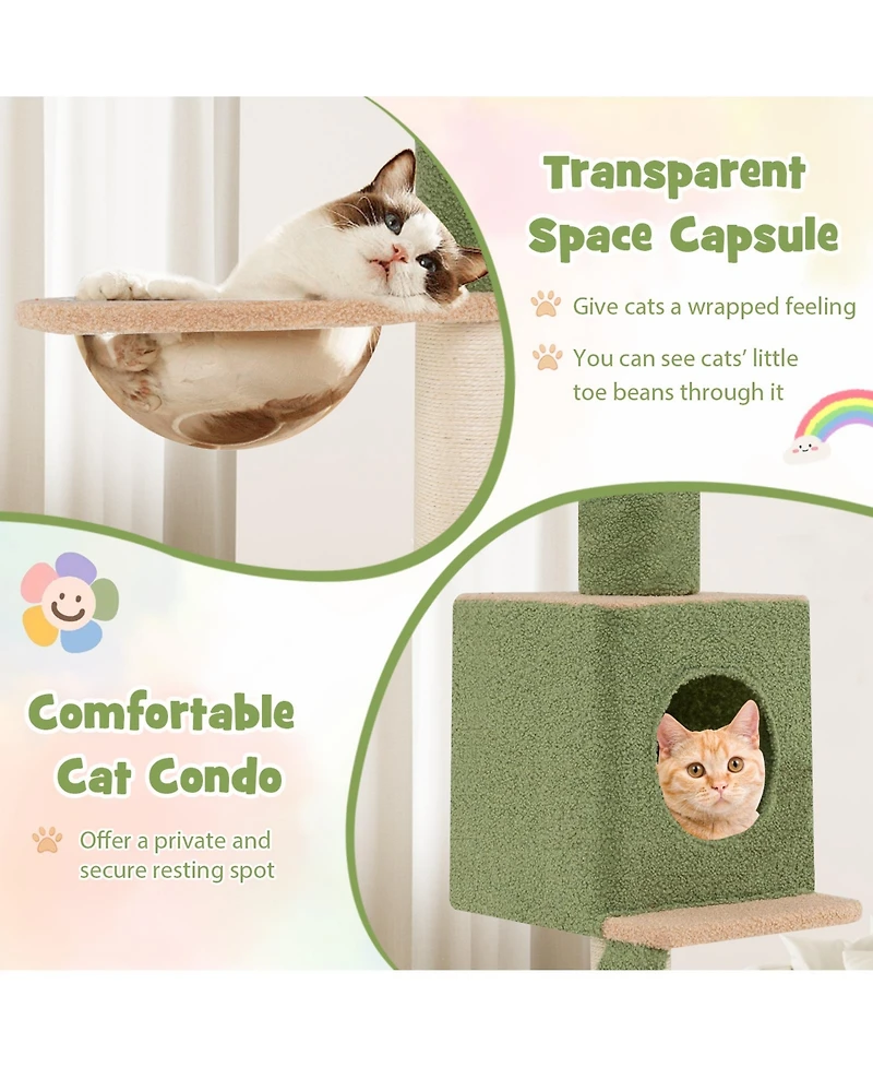 Cozito Cat Tree Floor to Ceiling Adjustable Height with Extra Post