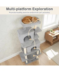 Cozito Cat Tree 70 in Tall for Indoor Cats Multi-Level Tower