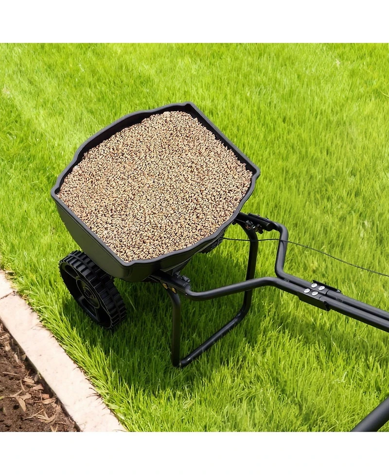 Sugift Walk-Behind Spreader, 9.8ft Spreading Width, Adjustable Flow for Small Lawn Use