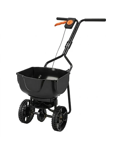 Sugift Walk-Behind Spreader, 9.8ft Spreading Width, Adjustable Flow for Small Lawn Use
