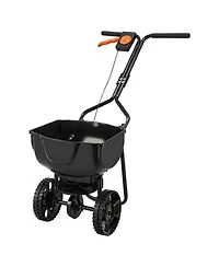 Sugift Walk-Behind Spreader, 9.8ft Spreading Width, Adjustable Flow for Small Lawn Use