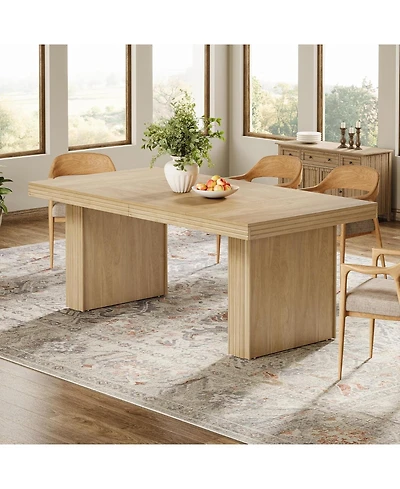 Tribesigns Farmhouse Dining Table for 6, Kitchen Table, Modern Dinner Table