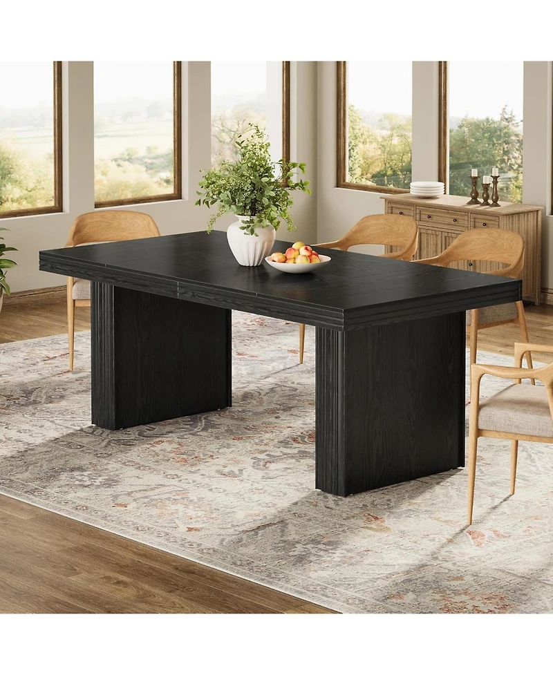 Tribesigns Farmhouse Dining Table for 6, Kitchen Table, Modern Dinner