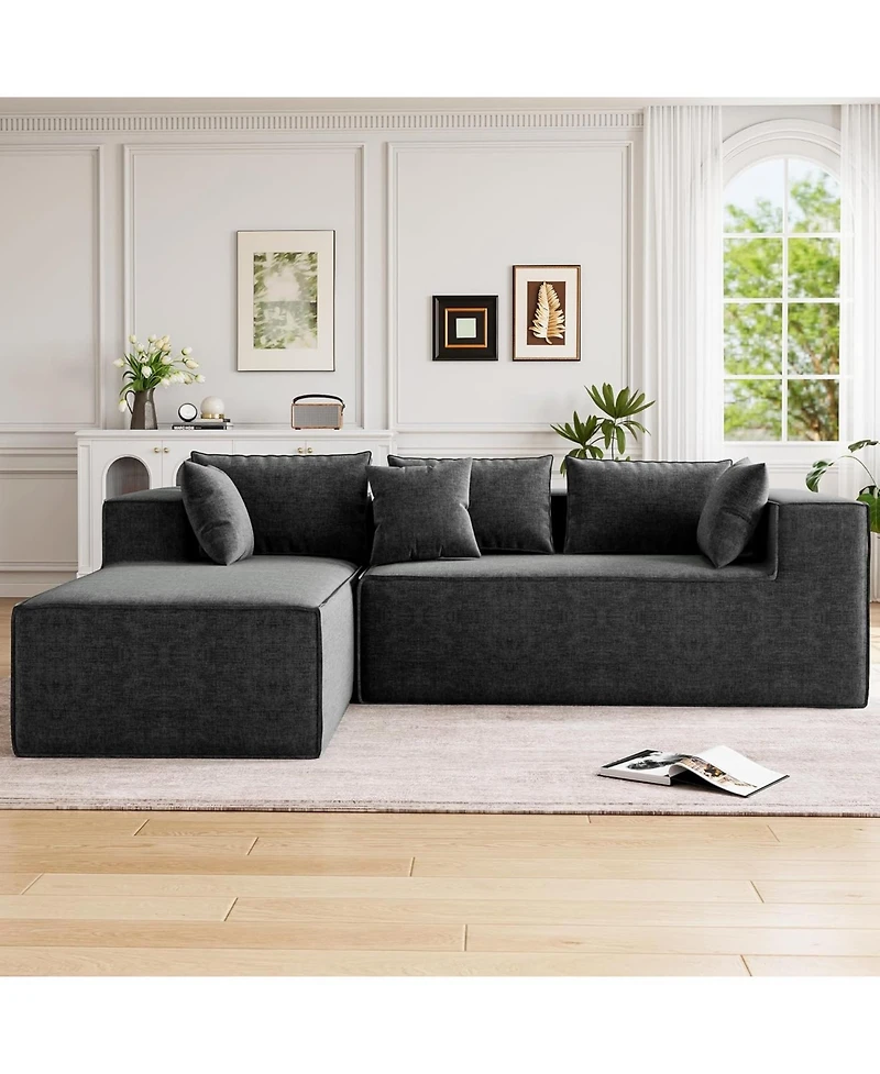gaomon Modular Sectional Couches for Living Room, Cloud Couch with Deep Seat, 106.7 L-Shape Sofa Chaise, Upholstered