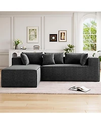 gaomon Modular Sectional Couches for Living Room, Cloud Couch with Deep Seat, 106.7 L-Shape Sofa Chaise, Upholstered