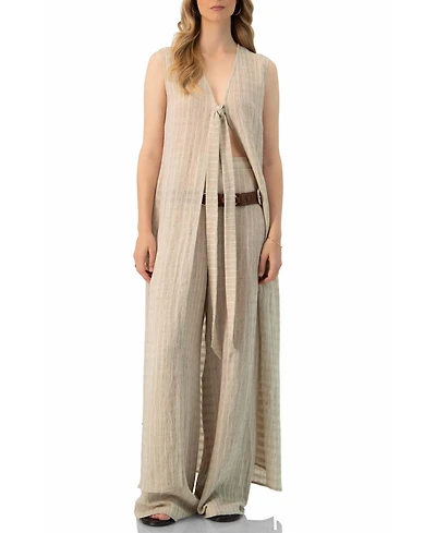 Ivonne Women's Long Light Weight Sleeveless Tunic