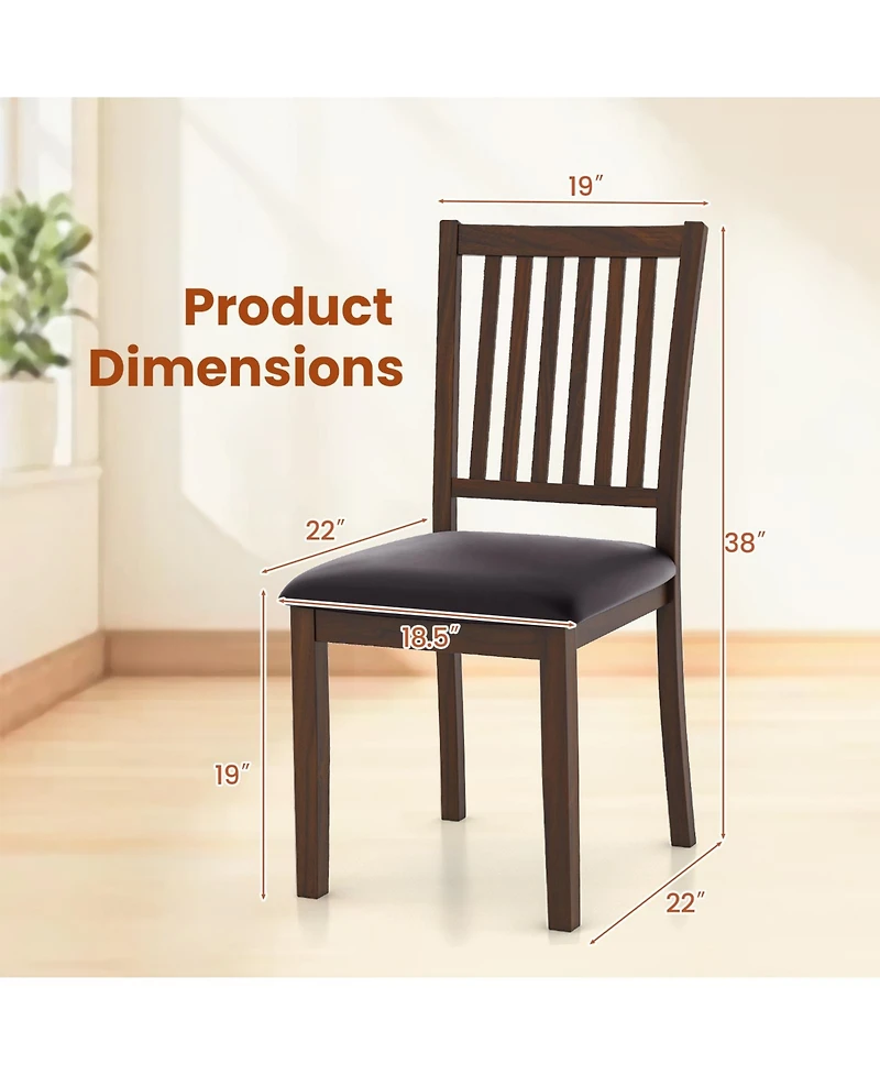 Sugift Upholstered Modern Dining Chair Set of 2 with Slanted High Backrest