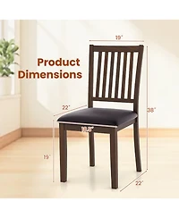 Sugift Upholstered Modern Dining Chair Set of 2 with Slanted High Backrest