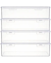 Gnuadz Clear Stackable Organizer Box with Lid for Crafts Tools Makeup 1.3 qt