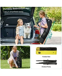 Aronkl Adjustable Height Foldable Badminton Volleyball Pickleball Tennis Net Indoor Outdoor Portable Stable Durable