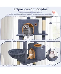 Cozito Cat Tree 80 in with 2 Large Condos and Dangling Toys