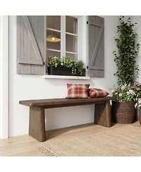 Tribesigns 55.1" Solid Wood Entryway Bench, Rustic Shoe Bench for Mudroom Hallway, End of Bed and Dining Kitchen Benches