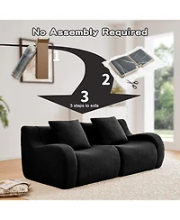 Streamdale Furniture Soft Teddy Fabric Boneless Sofa, No Assembly, Anti-Slip