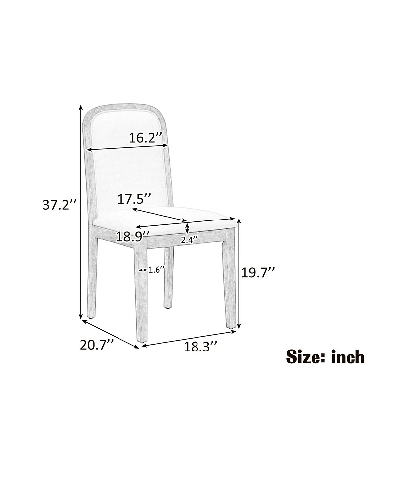 Streamdale Furniture Vintage Espresso Upholstered Dining Chair Set - 4 Chairs