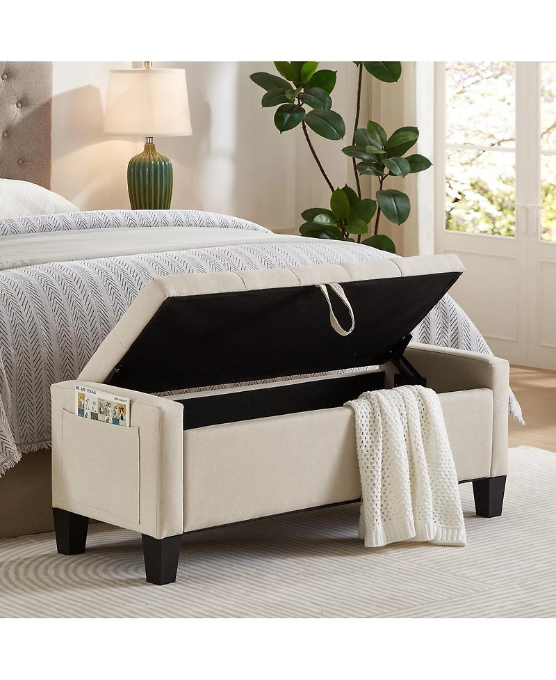 Streamdale Furniture Storage Ottoman Bench with Safety Hinge