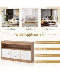 Sugift Kids Toy Storage Organizer with Open Shelf and 2 Drawers for Playroom.