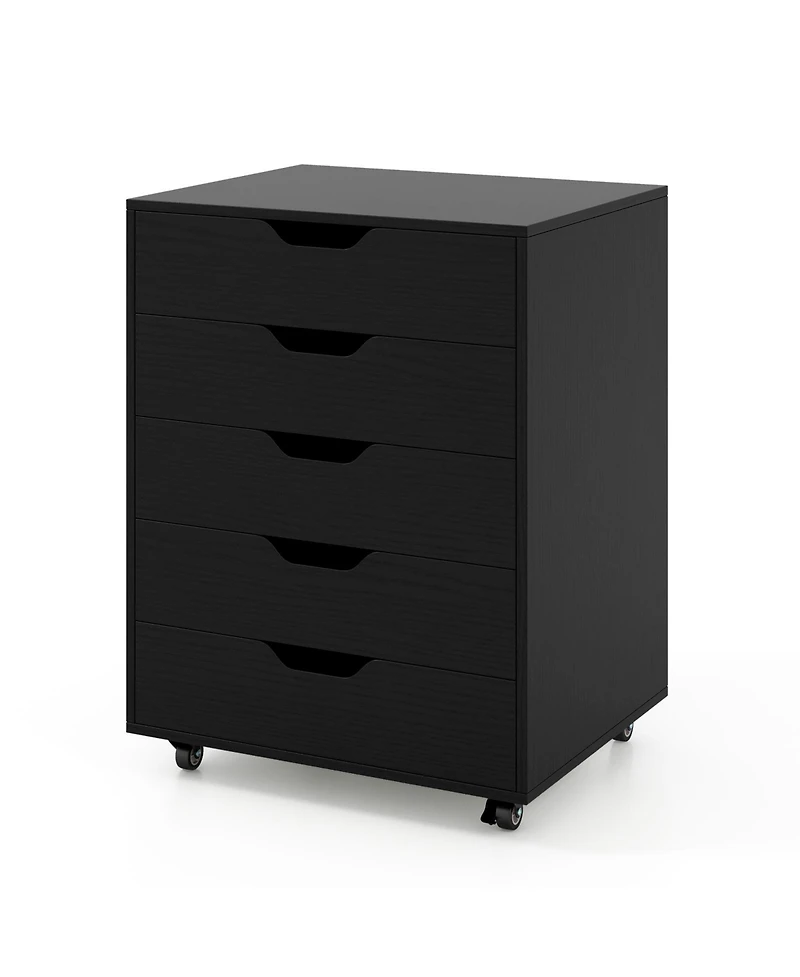 Sugift 5 Drawer Mobile File Cabinet with Wheels for Living Room