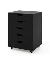 Sugift 5 Drawer Mobile File Cabinet with Wheels for Living Room
