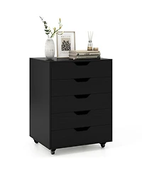 Sugift 5 Drawer Mobile File Cabinet with Wheels for Living Room
