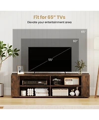 Gouun 8-Shelf Open Entertainment Center for TVs up to 65 inch