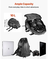 Mecale 10L Motorcycle Tail Bag Waterproof with Rain Cover and Shoulder Strap