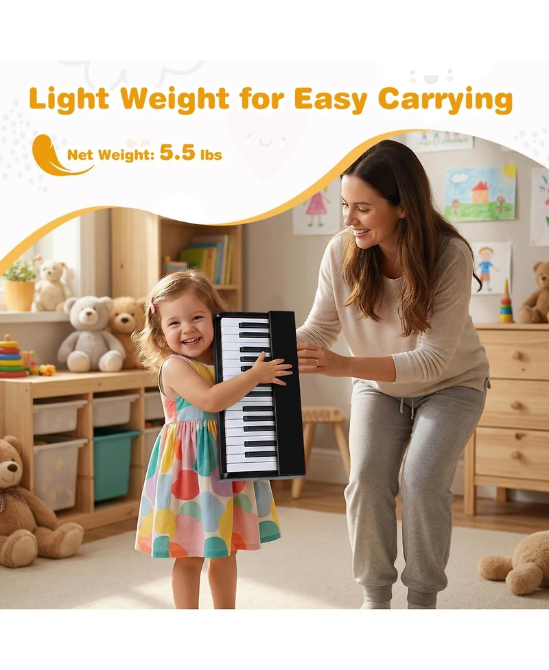 Slickblue 30 Key Kids Piano Keyboard with Music Stand Beginner