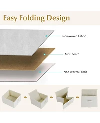 Sugift Fabric Dresser with 6 Drawers with 6 Folding Fabric Bins for Bedroom Living Room.