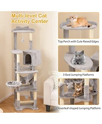 Cozito Cat Tree 69 in Multi-Level with Top Perch and Cozy Condo