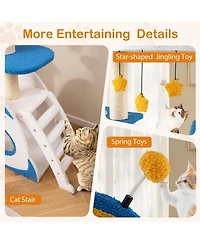 Cozito Cat Tree Space Theme Multi-Level with Sisal Scratch Posts