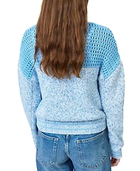 Central Park West Women's Clover Mesh Sweater Bomber