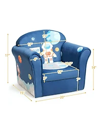 Sugift Kids Astronaut Armrest Upholstered Couch