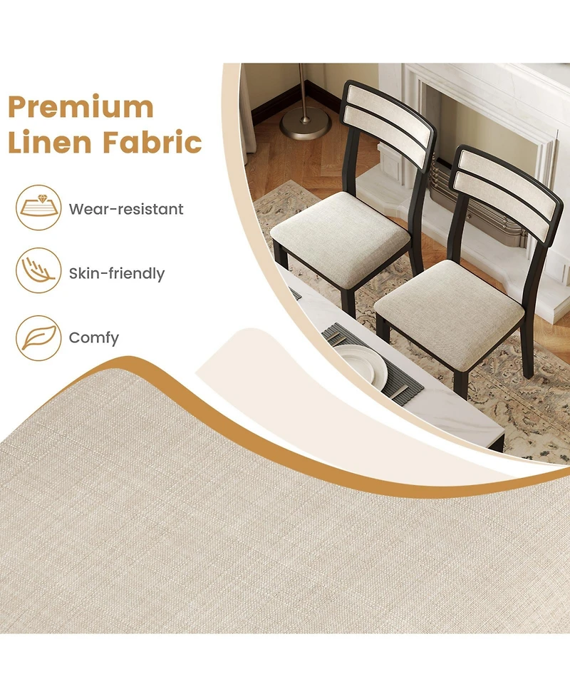 Sugift Modern Dining Chairs Set of 4 with Tilt Backrest for Dining Room