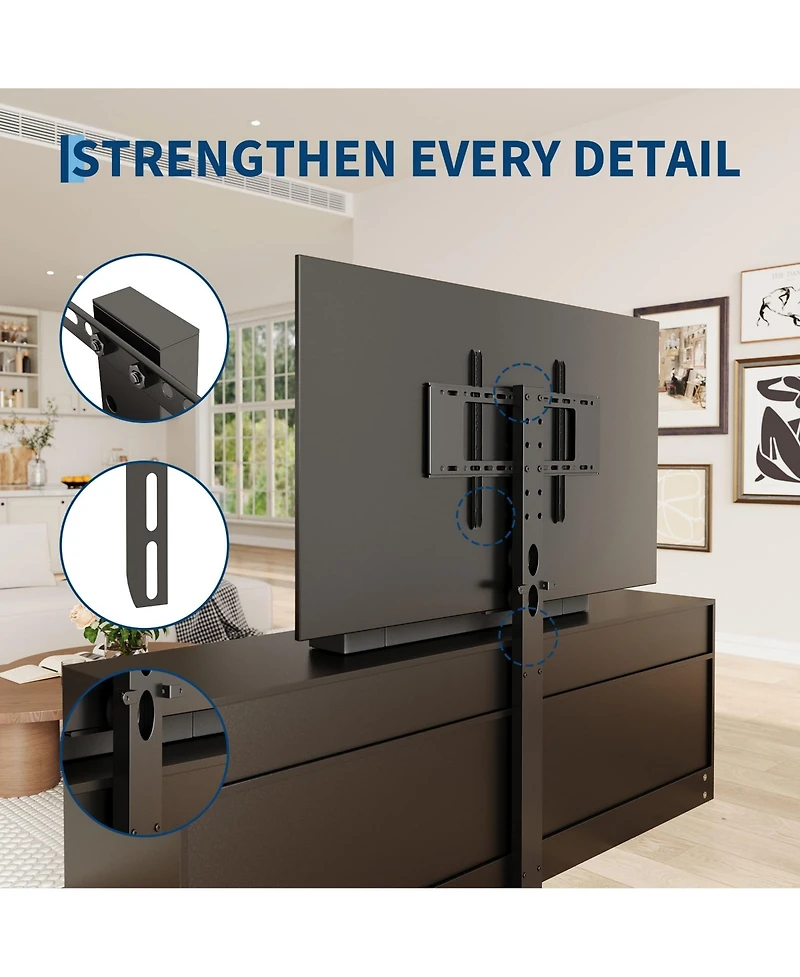 gaomon Home 32" to 80" Entertainment Center, Wood Media Console Dresser with 6 Drawers and Adjustable Bracket.