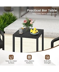 Slickblue 3 Pieces Patio Bar Set with 2 Stools and 1 Bar Table