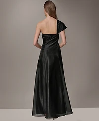Donna Karan New York Women's Asymmetric-Neck One-Shoulder Gown