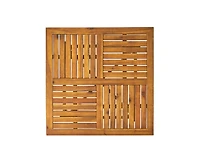 sumyeg Outdoor Hermosa 5 Piece Wood Dining Set With Cushions, Teak Finish With Cream Cushion