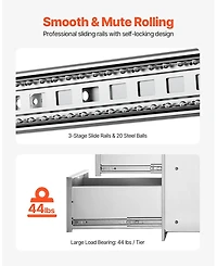 Gouun Stainless Steel Triple Bbq Drawers, Flush Mount