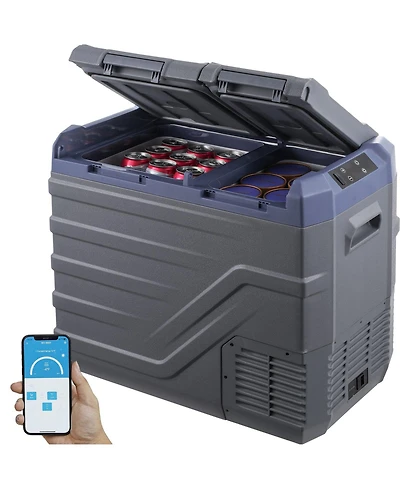 Mecale 40 Liter Portable Car Refrigerator Dual Zone 12V for Outdoor and Rv