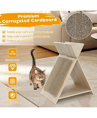 Cozito Cat Scratcher 21 in Wooden for Claw Care and Furniture Guard