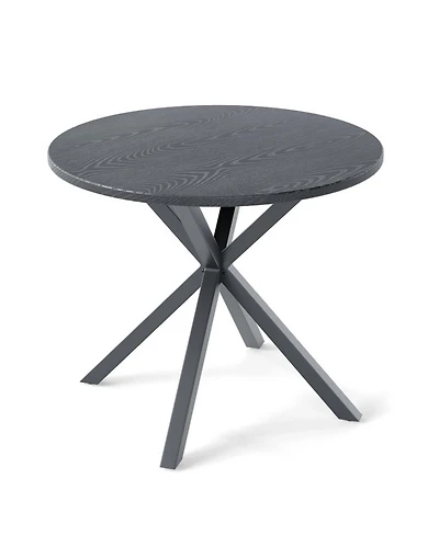 Gouun Round 33.5 in Patio Bistro Table with Wood-Like Top and Adjustable Feet