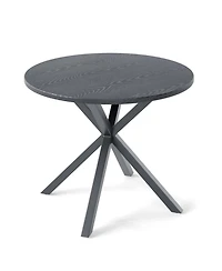 Gouun Round 33.5 in Patio Bistro Table with Wood-Like Top and Adjustable Feet