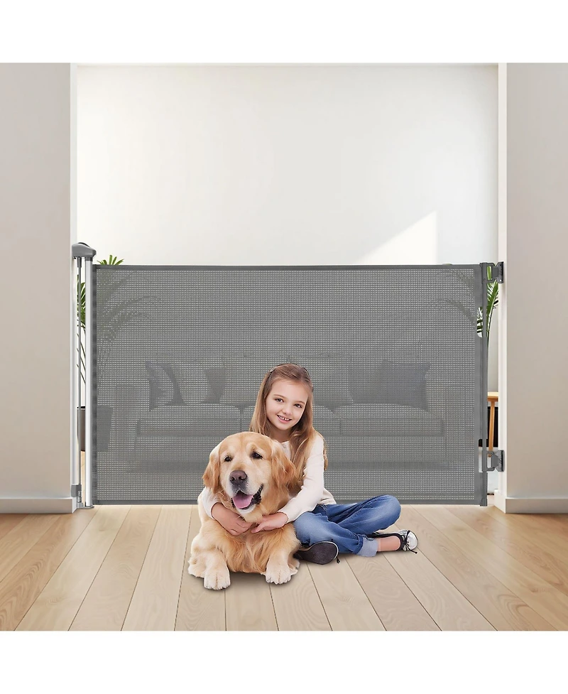 Cozito Retractable Baby Gate 38.5 in Tall Extends to 57 in Mesh