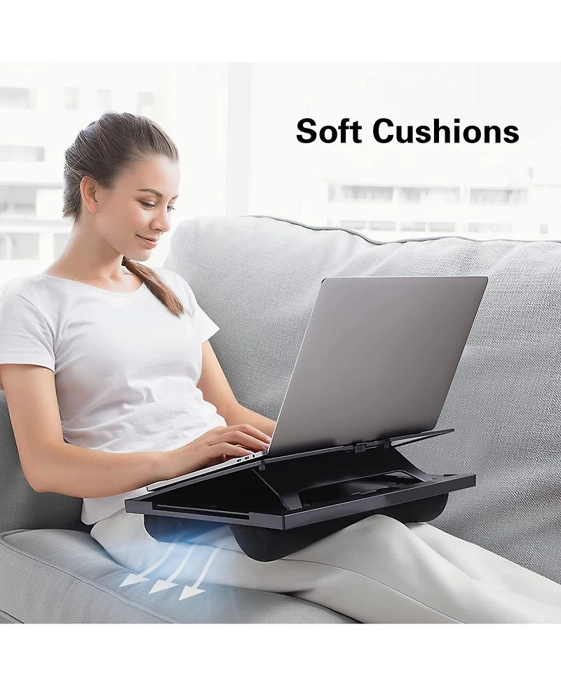 Gnuadz 15.6" Adjustable Lap Desk with Angles Mouse Pad Cushions Laptop Stand