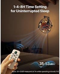 Mecale 21 Inch Wall Mount Fan with Light and Remote 6-Speed Adjustable