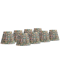 Springcrest 3 1/2" Top x " Bottom x 5" High x 5" Slant Print Lamp Shade Replacement Set of Pleated Clip On Candelabra